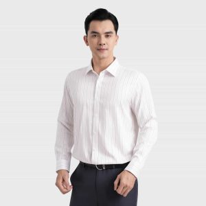 Áo Sơ Mi Nam Dài Tay Kẻ Sọc Trắng Basic