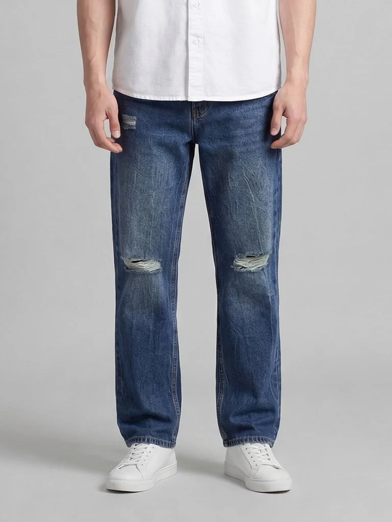 Quần Jeans Nam Stonefade Form Straight